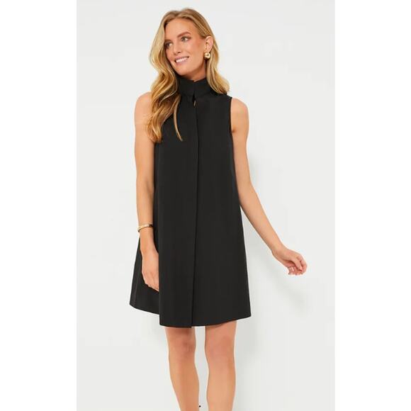 Tuckernuck Black Sleeveless Collar Charlie Dress Slight Stretch Classic Medium - Picture 1 of 8